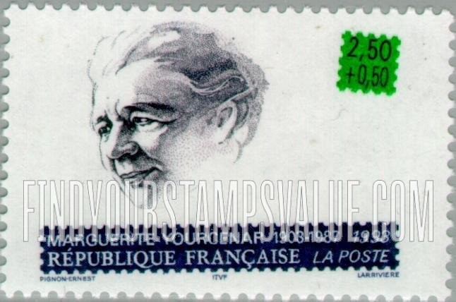 FindYourStampsValue: SEMI-POSTAL - Writers: Marguerite Yourcenar (1903-87)