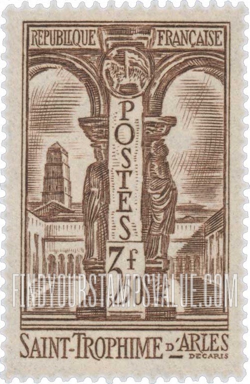 FindYourStampsValue: View of St. Trophime at Arles