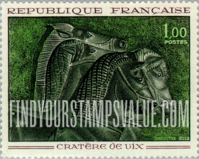 FindYourStampsValue: Horses from Bronze Vessel of Vix
