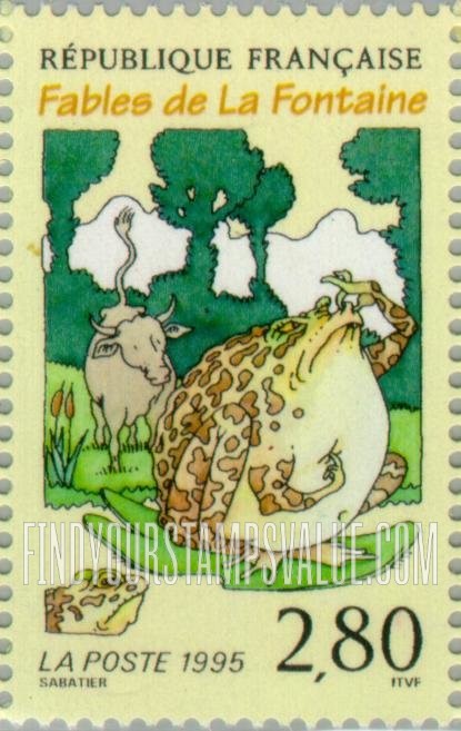 FindYourStampsValue: Fables of Jean de la Fontaine (1621-95): The Frog Who Could Make Himself Larger than an Ox