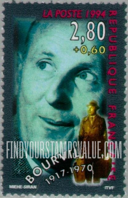 FindYourStampsValue: SEMI-POSTAL - Stage and Screen Personalities: Bourvil (1917-70)