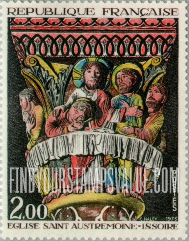 FindYourStampsValue: Last Supper, St. Austremoine Church, Issoire