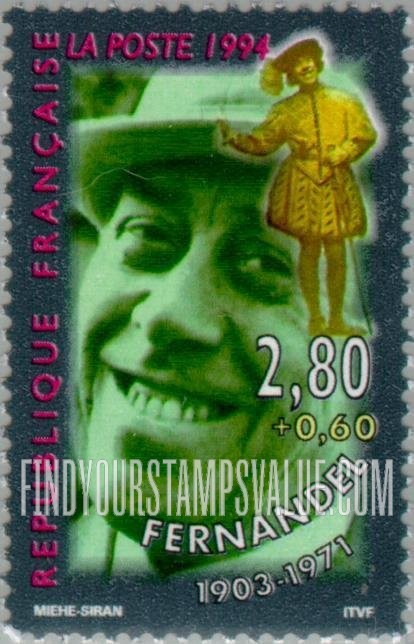 FindYourStampsValue: SEMI-POSTAL - Stage and Screen Personalities: Fernandel (1903-71)