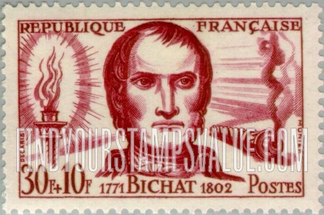 FindYourStampsValue: SEMI-POSTAL - M. F. X. Bichat and torch