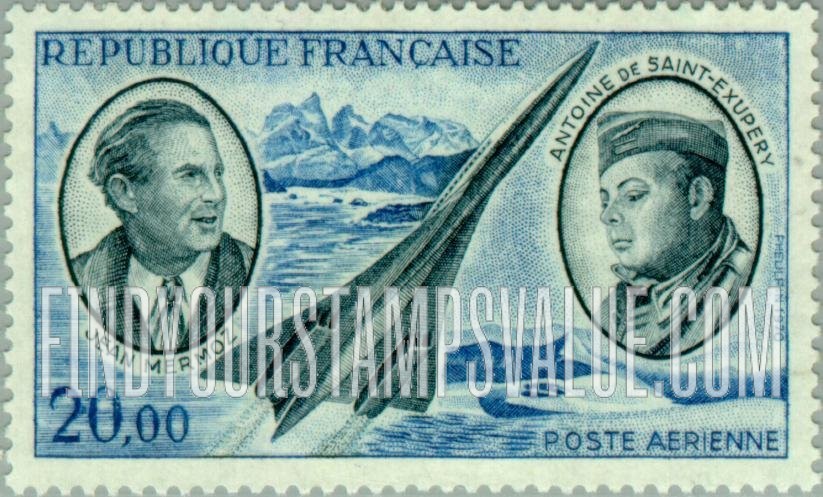 FindYourStampsValue: AIR POST - Jean Mermoz, Antoine de Saint-Exupéry and Concorde