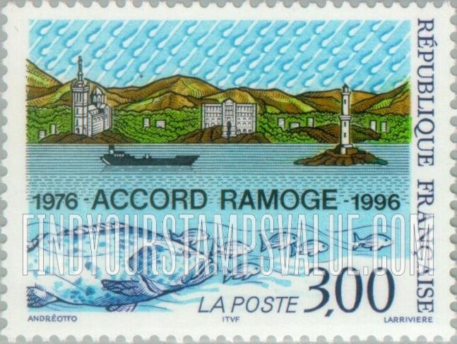 FindYourStampsValue: RAMOGE Agreement Between France, Italy, Monaco, 20th Anniversary