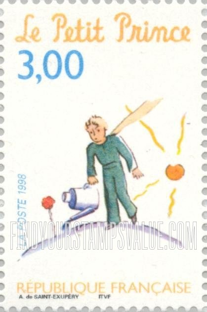 FindYourStampsValue: “The Little Prince,” by Antoine de Saint Exupéry (1900-1944): Pouring water from sprinkling can