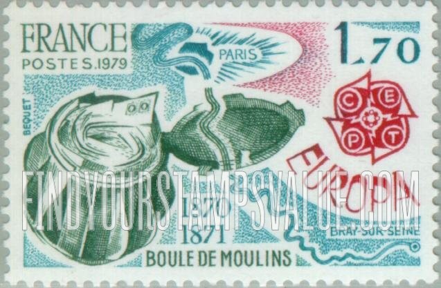 FindYourStampsValue: Floating spheres used on Seine during siege of Paris, 1870