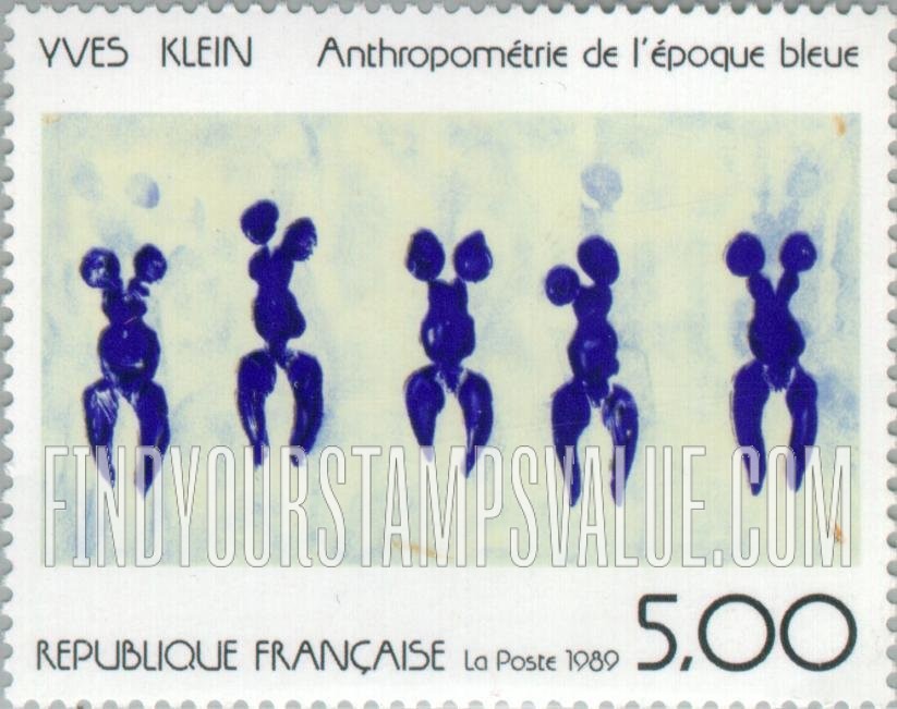 FindYourStampsValue: Anthropometry of the Blue Period, by Yves Klein