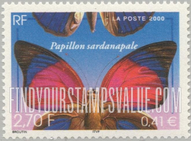 FindYourStampsValue: Nature: Agrias sardanapalus butterfly