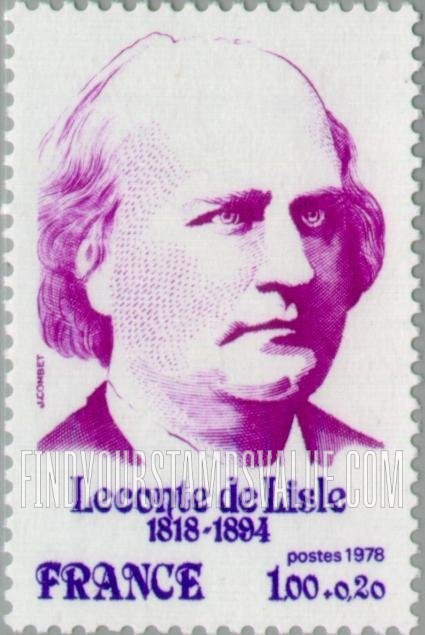FindYourStampsValue: SEMI-POSTAL - Charles Marie Leconte de Lisle (1818-1894), poet