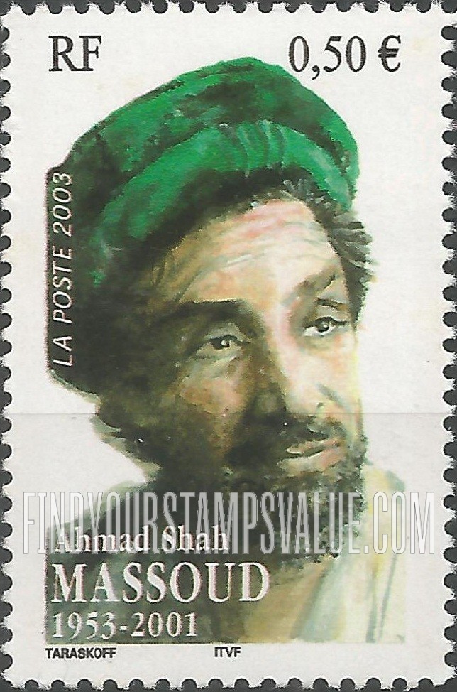 FindYourStampsValue: Ahmad Shah Massoud (1953-2001), Afghan Northern Alliance Leader