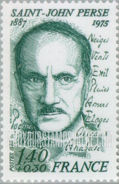 FindYourStampsValue: SEMI-POSTAL - Saint-John Perse (Alexis Leger, 1887-1975), poet and diplomat