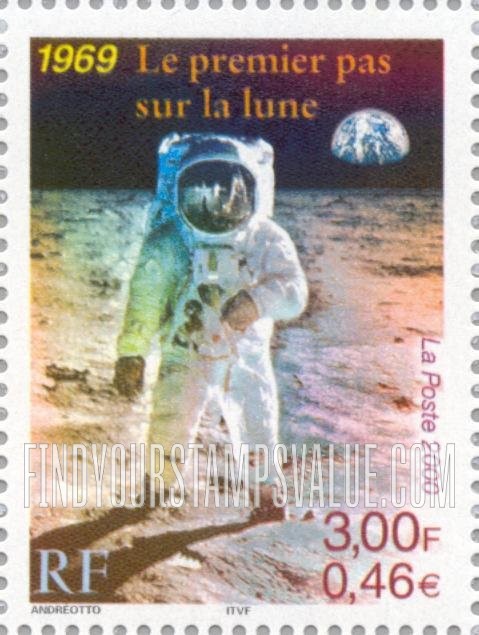 FindYourStampsValue: 20th Century Type: Man on the Moon, 1969, vertical