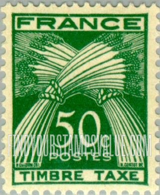 FindYourStampsValue: POSTAGE DUE - Sheaves of Wheat: Type of 1943