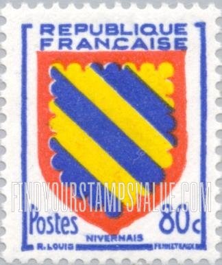 FindYourStampsValue: Arms of Nivernais: Arms Type of 1949