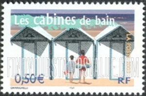 FindYourStampsValue: Aspects of Life in the French Regions: Beach cabins