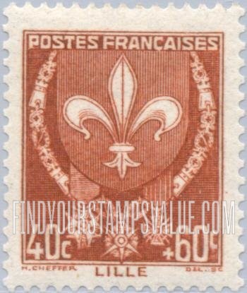 FindYourStampsValue: SEMI-POSTAL - Arms of Various Cities: Lille