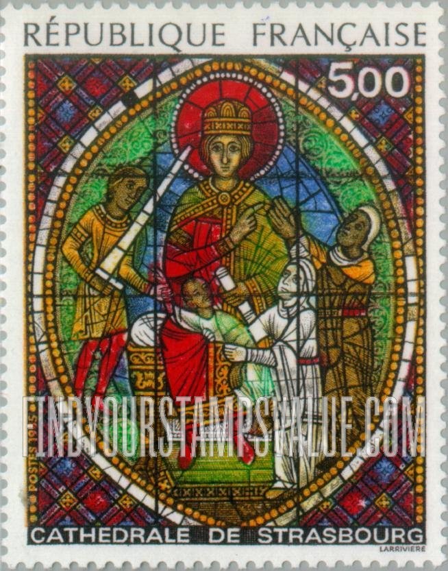 FindYourStampsValue: Stained Glass Window, Strasbourg Cathedral