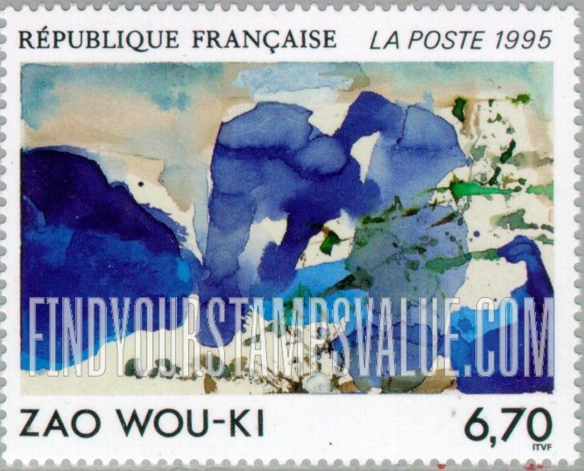 FindYourStampsValue: Art Series: Abstract, by Zao Wou-ki