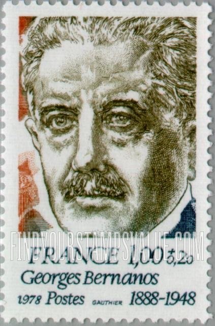 FindYourStampsValue: SEMI-POSTAL - Georges Bernanos (1888-1948), writer