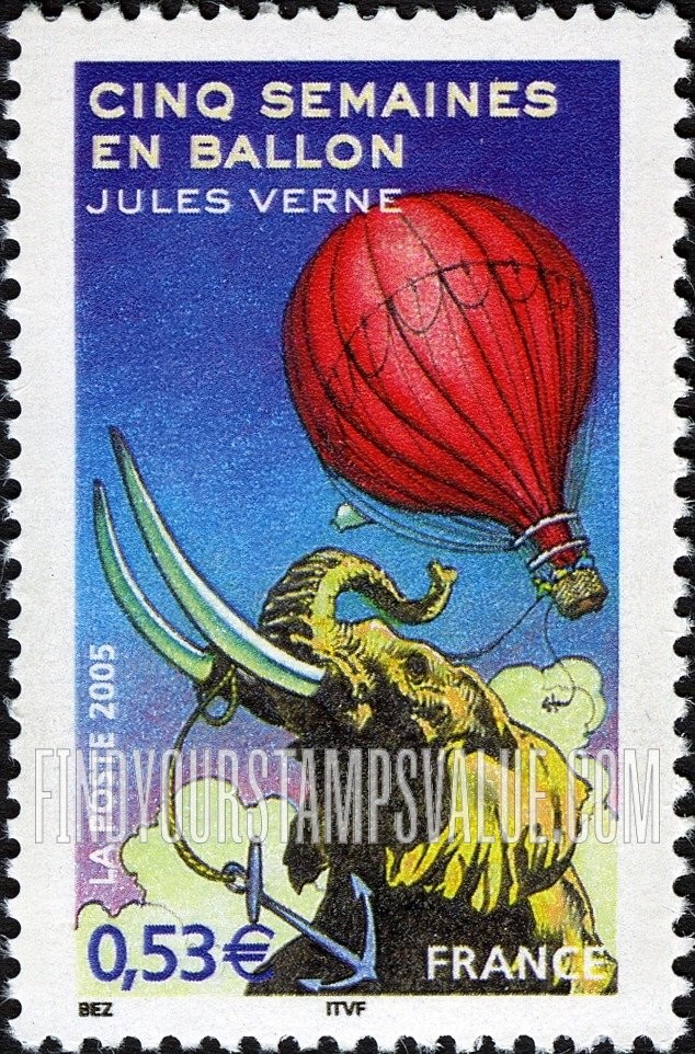 FindYourStampsValue: Stories by Jules Verne (1828-1905): Five Weeks in a Balloon (Cinq Semaines en Ballon)