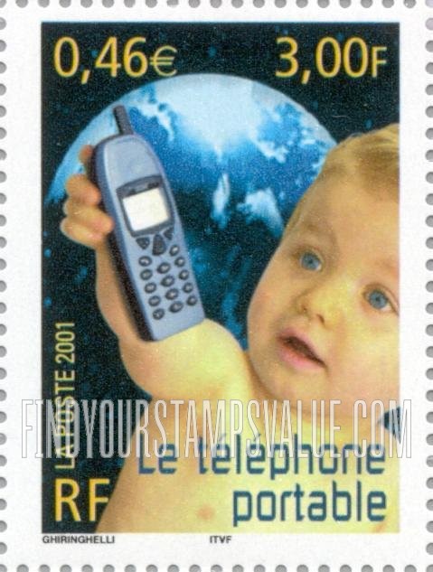 FindYourStampsValue: 20th Century Type of 2000: Portable telephone, vertical