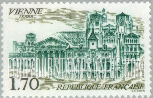 FindYourStampsValue: Tourism Issue: View of Vienne
