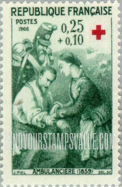 FindYourStampsValue: SEMI-POSTAL - First Aid on Battlefield, 1859