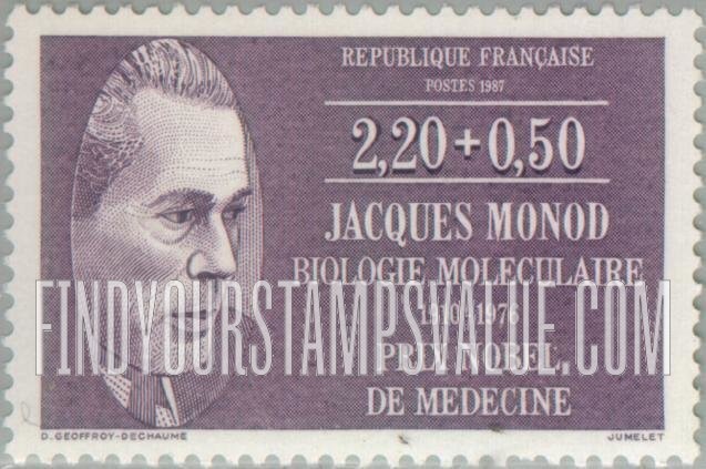 FindYourStampsValue: SEMI-POSTAL - Physicians and Biologists: Jacques Monod (1910-1976)