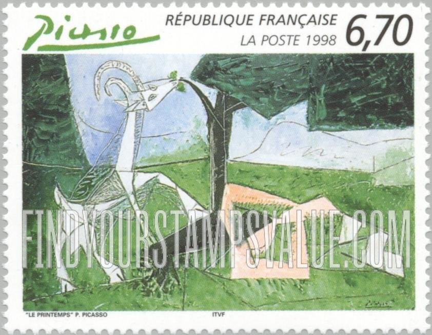 FindYourStampsValue: Art Series: Le Printemps, by Pablo Picasso (1881-1973)
