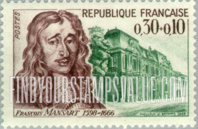 FindYourStampsValue: SEMI-POSTAL - Francois Mansart and Carnavalet Palace, Paris