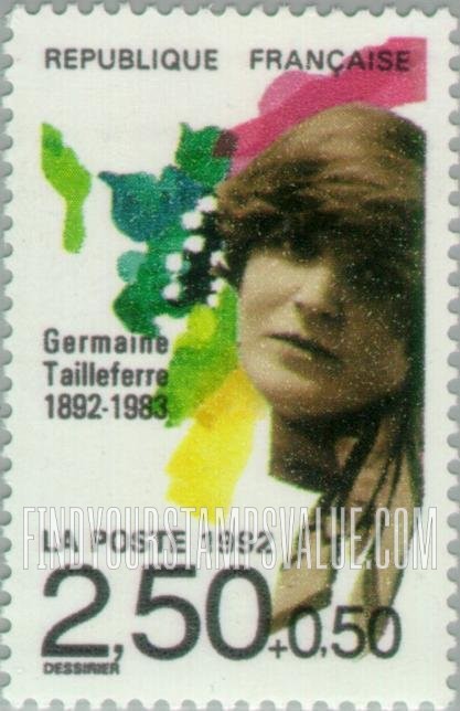 FindYourStampsValue: SEMI-POSTAL - Composers: Germaine Tailleferre (1892-1983)