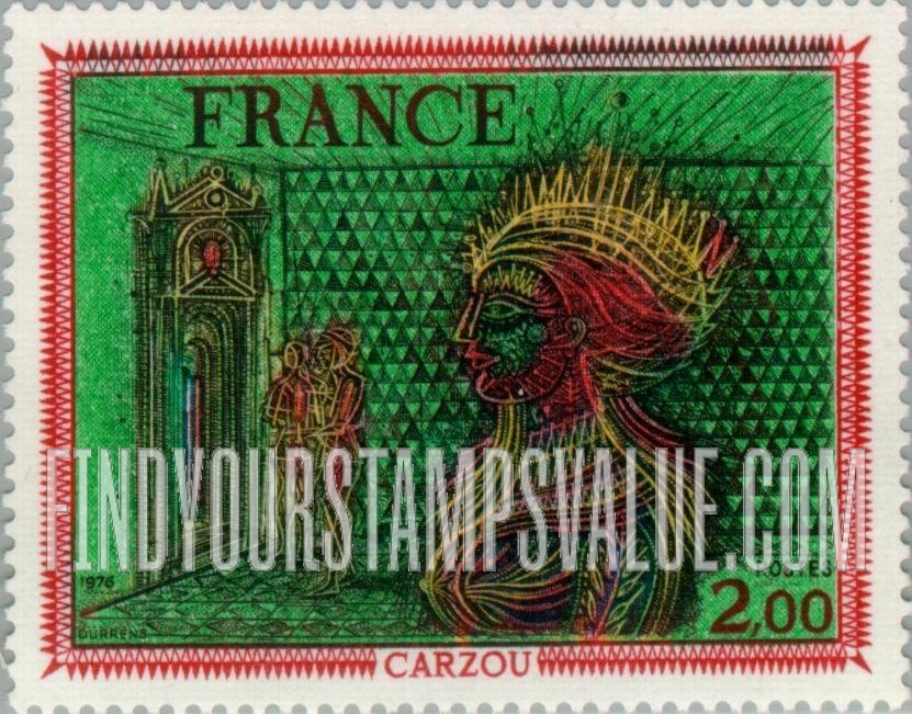 FindYourStampsValue: Woman’s Head, by Jean Carzou