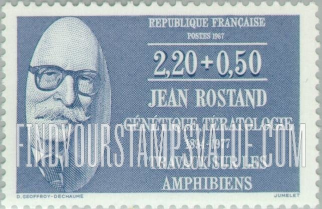 FindYourStampsValue: SEMI-POSTAL - Physicians and Biologists: Jean Rostand (1894-1977)
