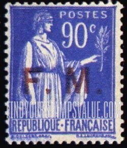 FindYourStampsValue: MILITARY - Peace with Olive Branch: Regular Issue Overprinted in Red