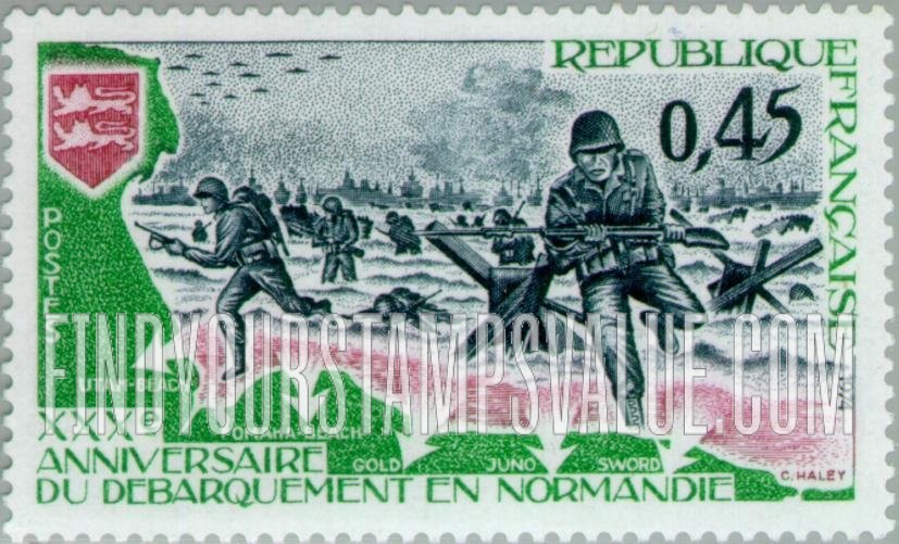 FindYourStampsValue: Americans Landing in Normandy and Arms of Normandy