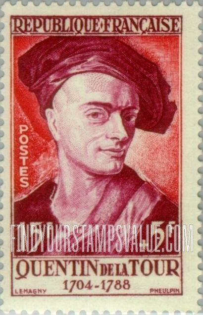 FindYourStampsValue: SEMI-POSTAL - Portrait Type of 1954: Quentin de la Tour