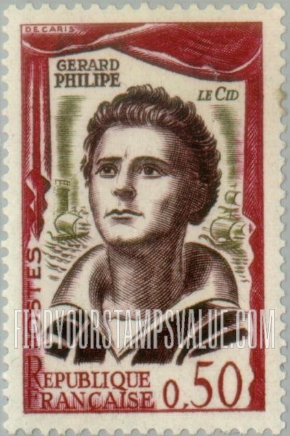 FindYourStampsValue: French actors: Gérard Philipe