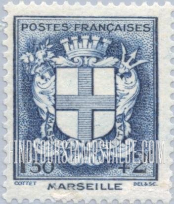 FindYourStampsValue: SEMI-POSTAL - Arms of Various Cities: Marseille