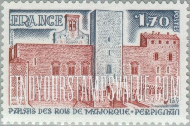 FindYourStampsValue: Tourist Issue: Royal Palace, Perpignan