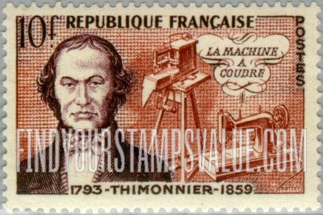 FindYourStampsValue: Barthélemy Thimonnier, sewing machine