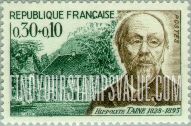 FindYourStampsValue: SEMI-POSTAL - Hippolyte Taine and birthplace