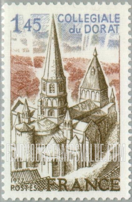 FindYourStampsValue: Tourist Issue: Collegiate Church of Dorat