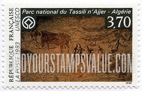 FindYourStampsValue: FOR THE UNITED NATIONS EDUCATIONAL, SCIENTIFIC AND CULTURAL ORGANIZATION - Tassili N’Ajjer National Park, Algeria