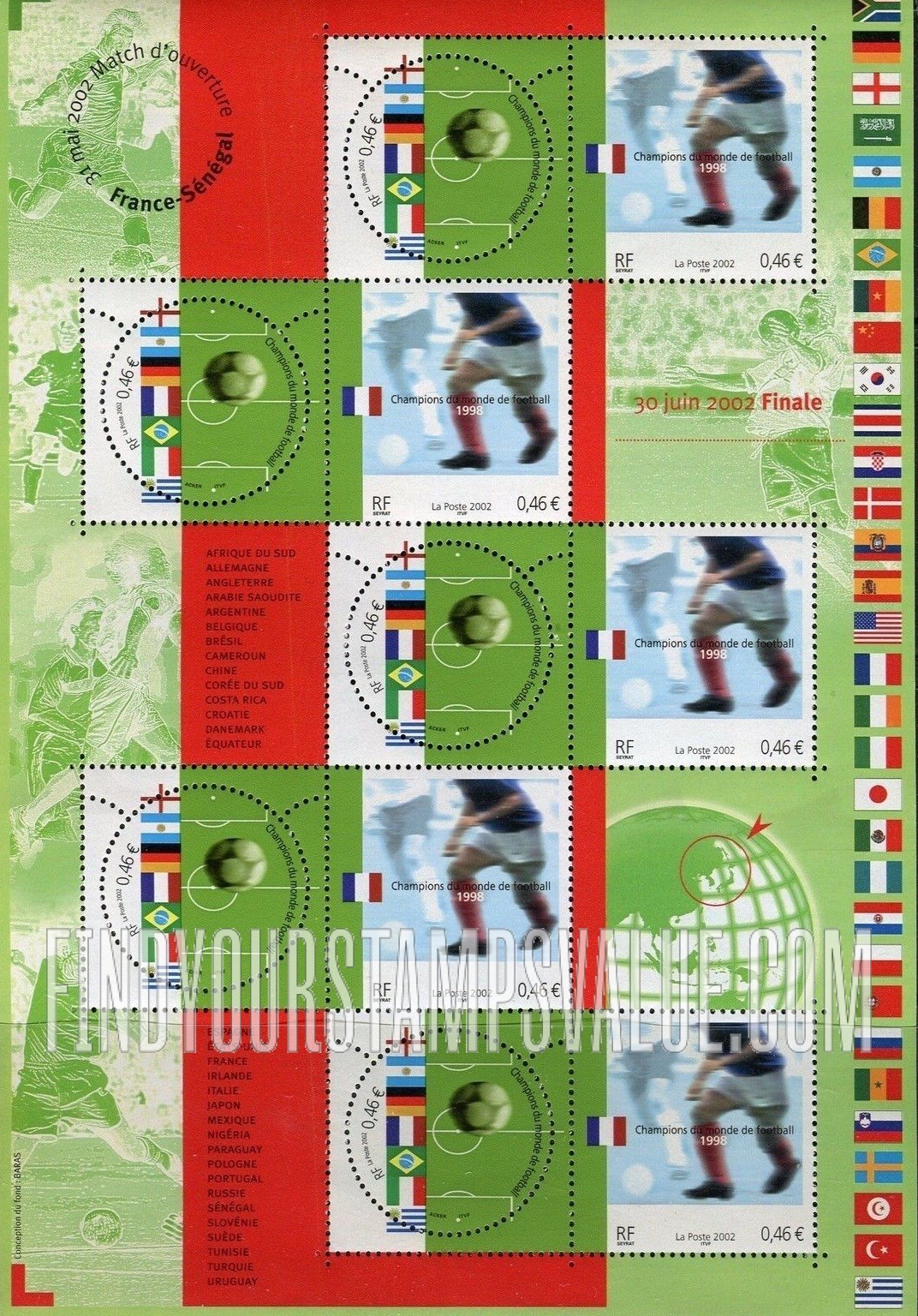 FindYourStampsValue: 2002 World Cup Soccer Championships, Japan and Korea