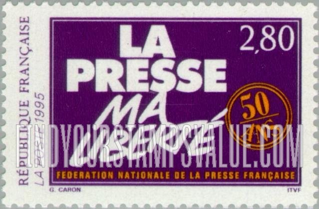 FindYourStampsValue: French National Press Federation 50th Anniversary