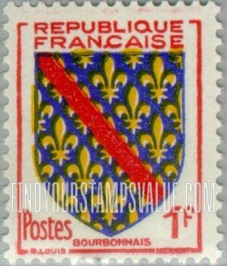 FindYourStampsValue: Arms of Bourbonnais: Arms Type of 1949