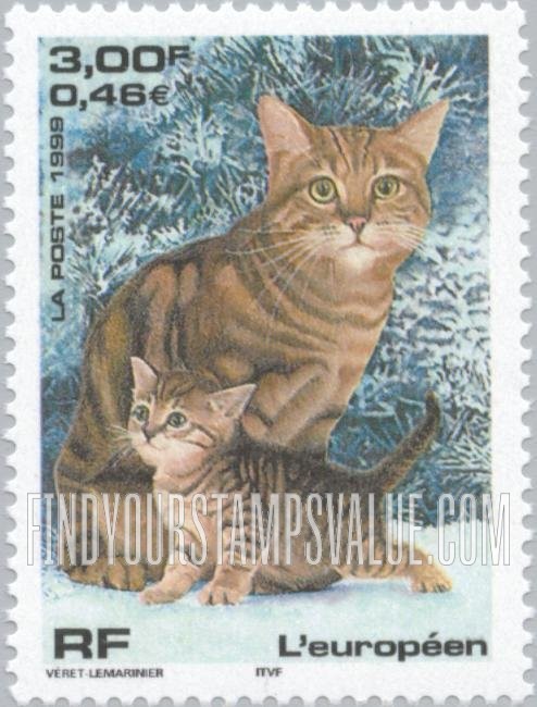 FindYourStampsValue: Cats and Dogs: European cat