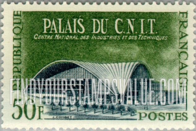 FindYourStampsValue: C. N. I. T. Building (Centre National des Industries et des Techniques)